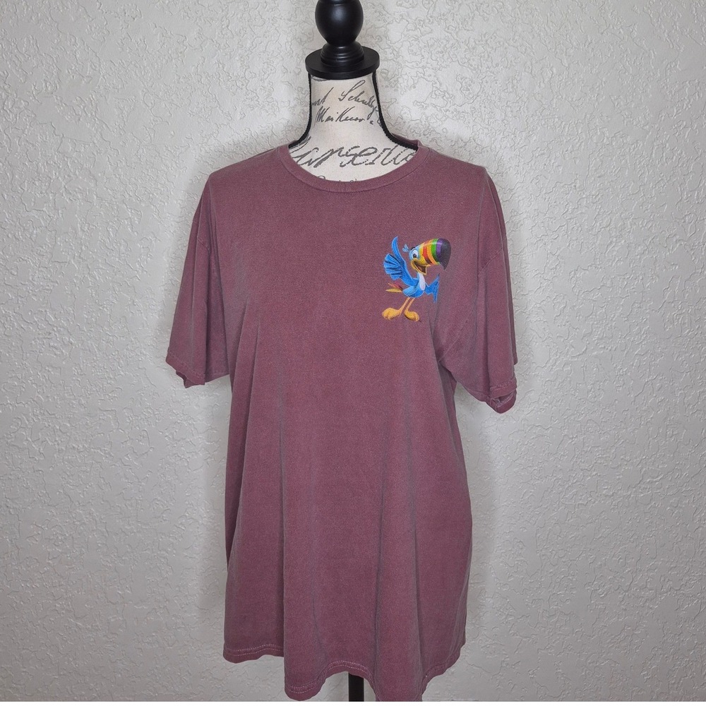 Kellogg's Froot Loops Toucan Sam Graphic T-Shirt Maroon Acid Wash Large